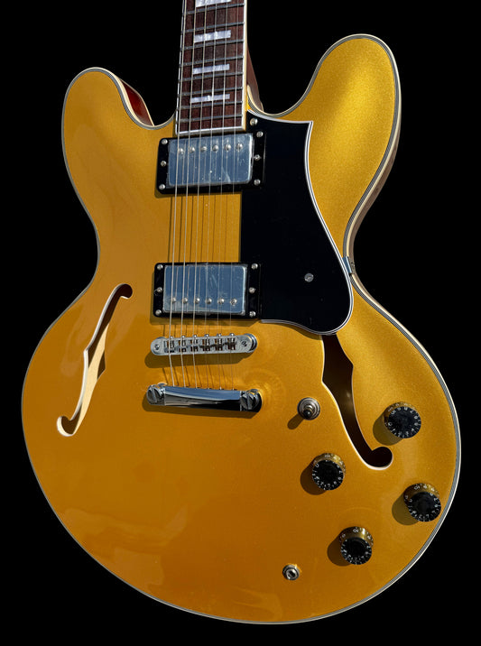Firefly FF338PRO Full Size Semi Hollow body Electric Guitar (Gold Color)