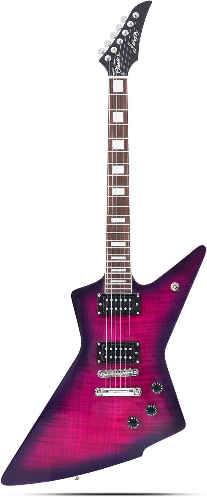 Firefly FFLX Solid Body Electric Guitar,Mahogany Guitar body,Stainless steel and ball end frets,rosewood fretboard(Black Color).