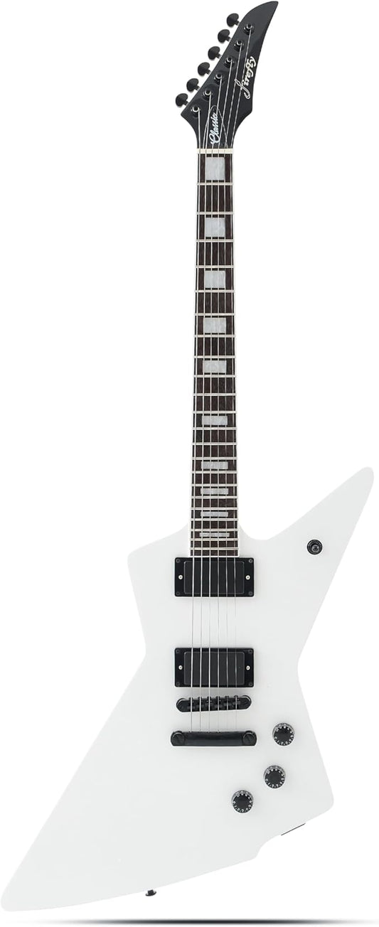 Firefly FFLX Solid Body Electric Guitar,Mahogany Guitar body,Stainless steel and ball end frets,rosewood fretboard(Gloss Black Color).