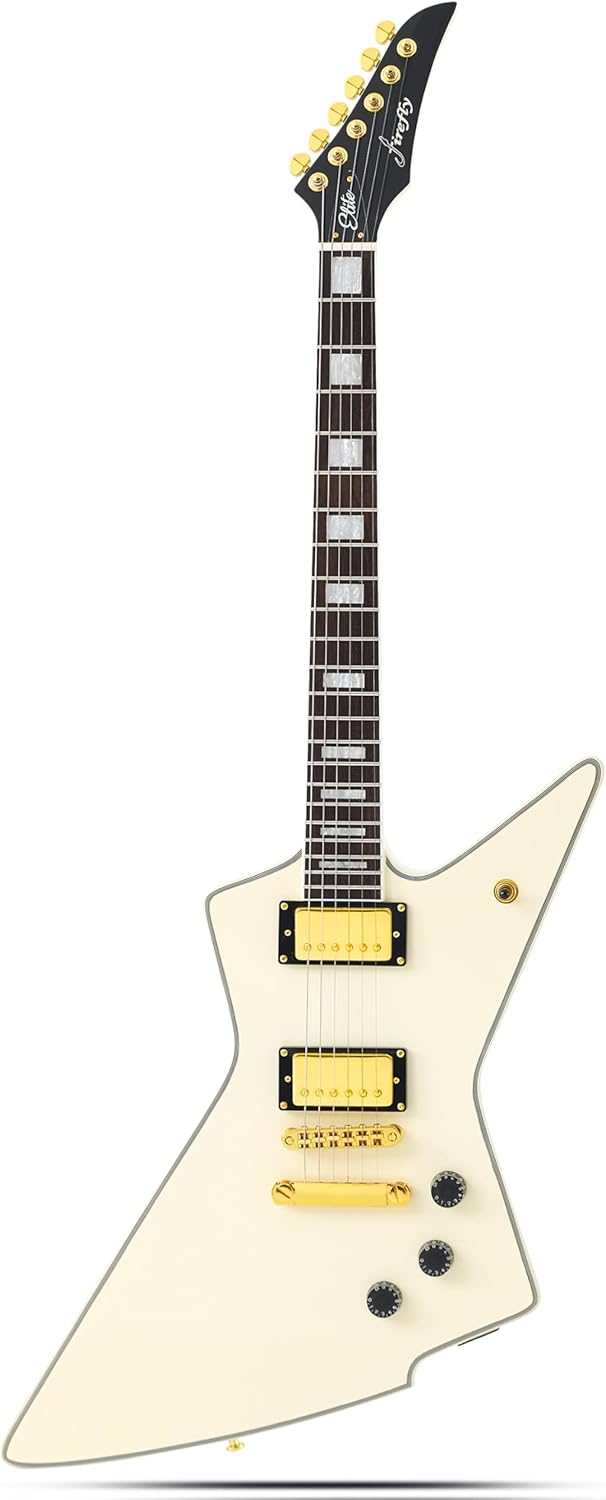 Firefly FFLX Solid Body Electric Guitar,Mahogany Guitar body,Stainless steel and ball end frets,rosewood fretboard(Gloss Black Color).