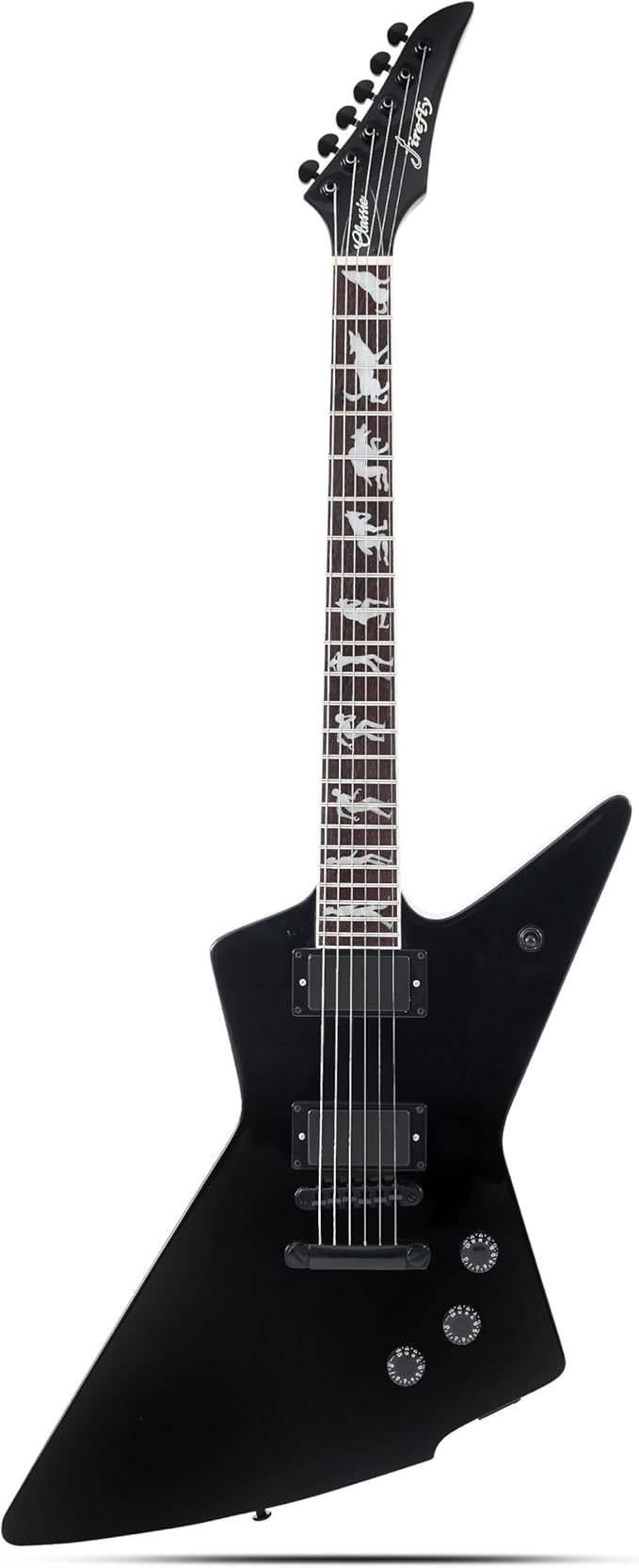 Firefly FFLX Solid Body Electric Guitar,Mahogany Guitar body,Stainless steel and ball end frets,rosewood fretboard(Black Color).