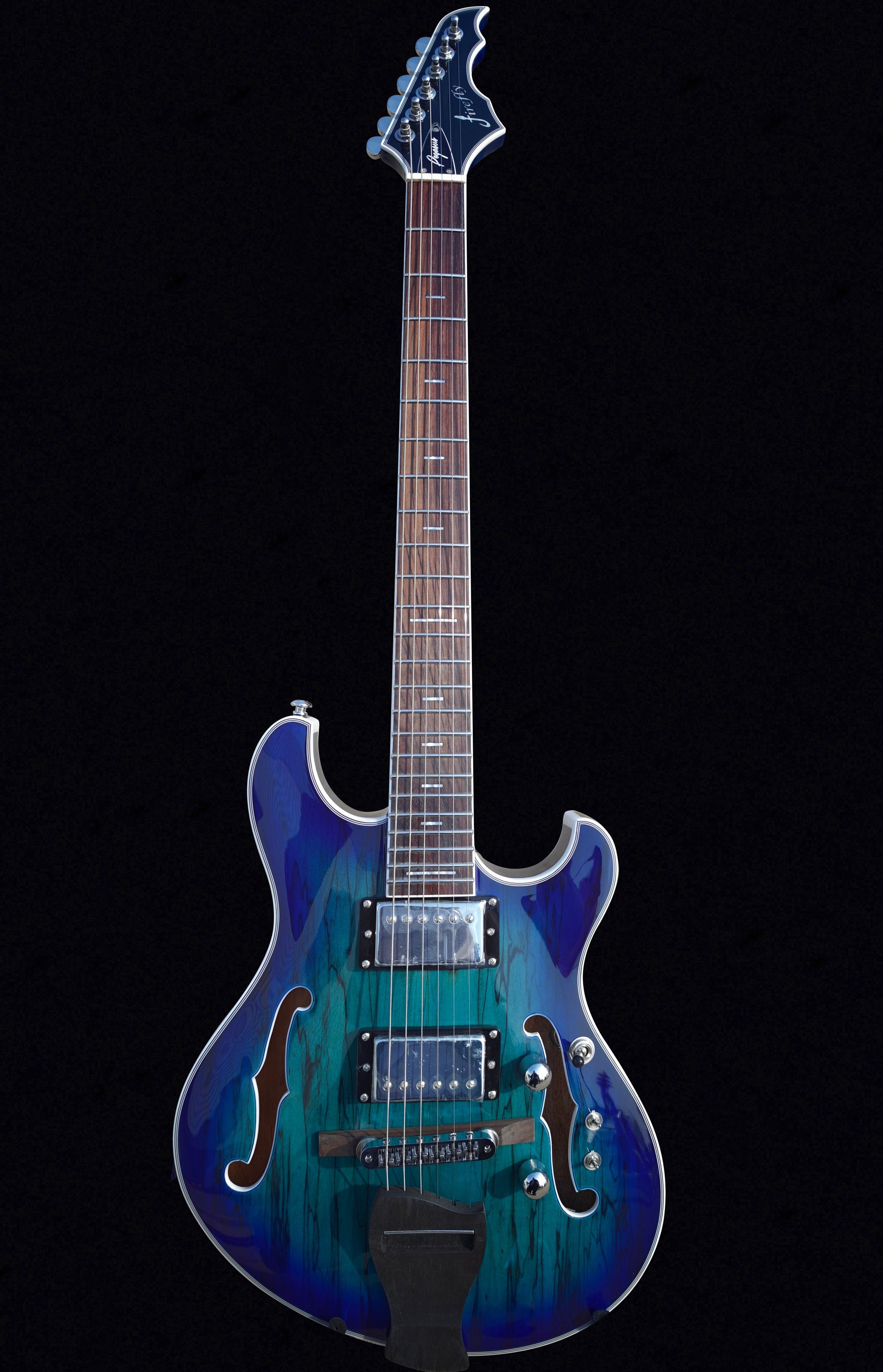 NEW Pegasus Spalted Maple Electric Guitar (Transparent Blue Color)