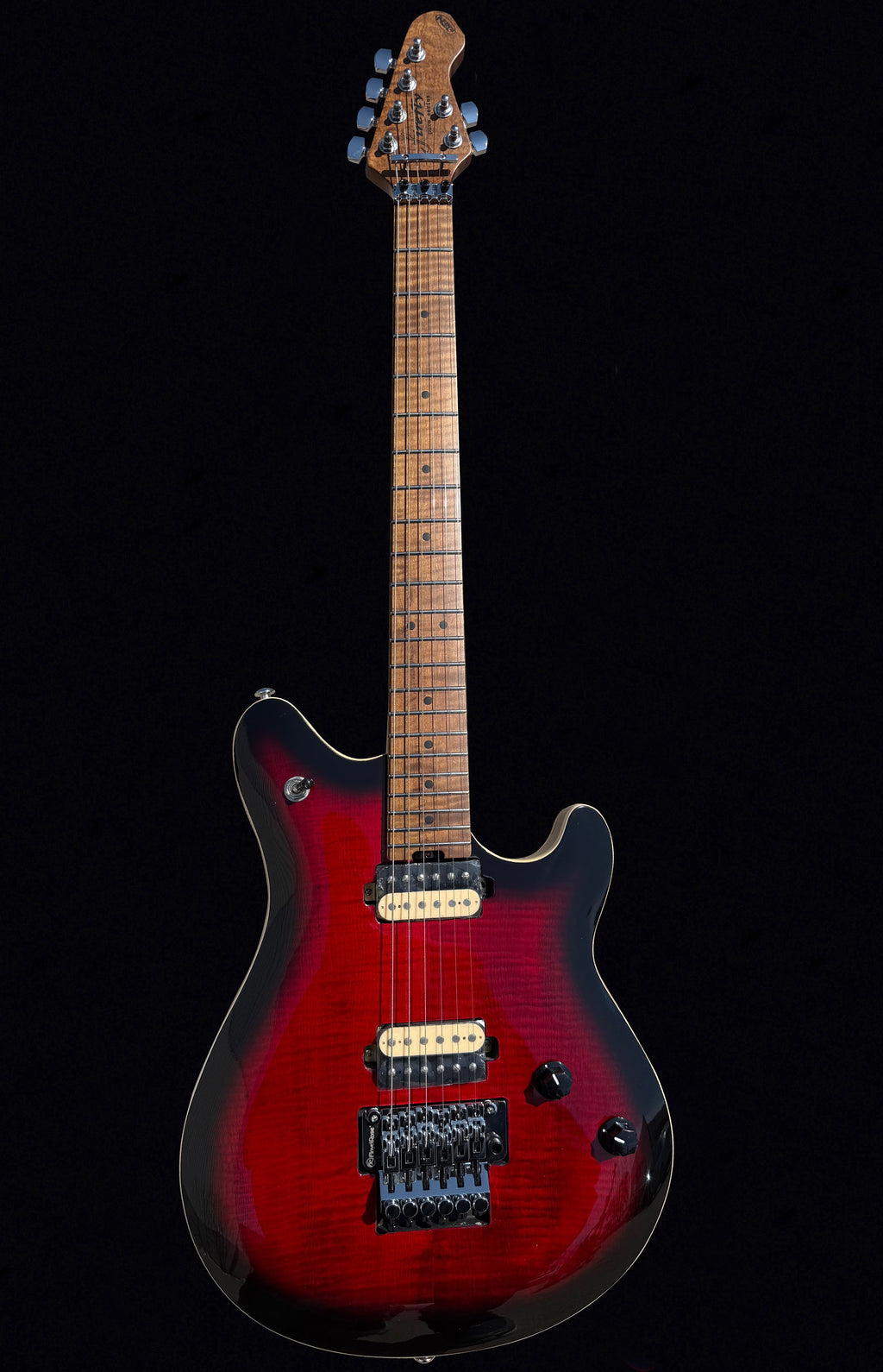Firefly FFMN Electric guitar With Flamed Maple Top Floyd Rose Tremolo (Transparent Red Color)