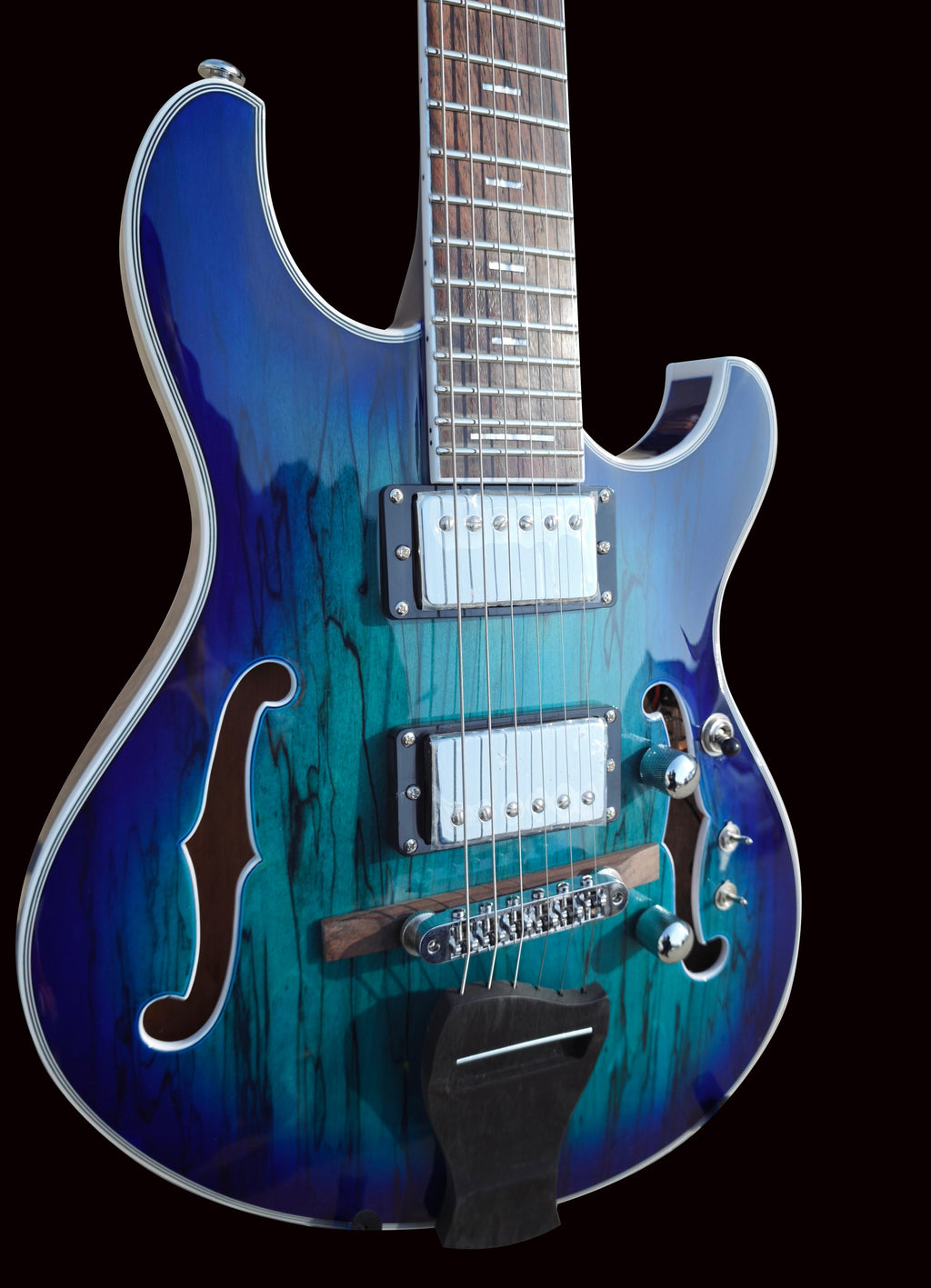 NEW Pegasus Spalted Maple Electric Guitar (Transparent Blue Color)