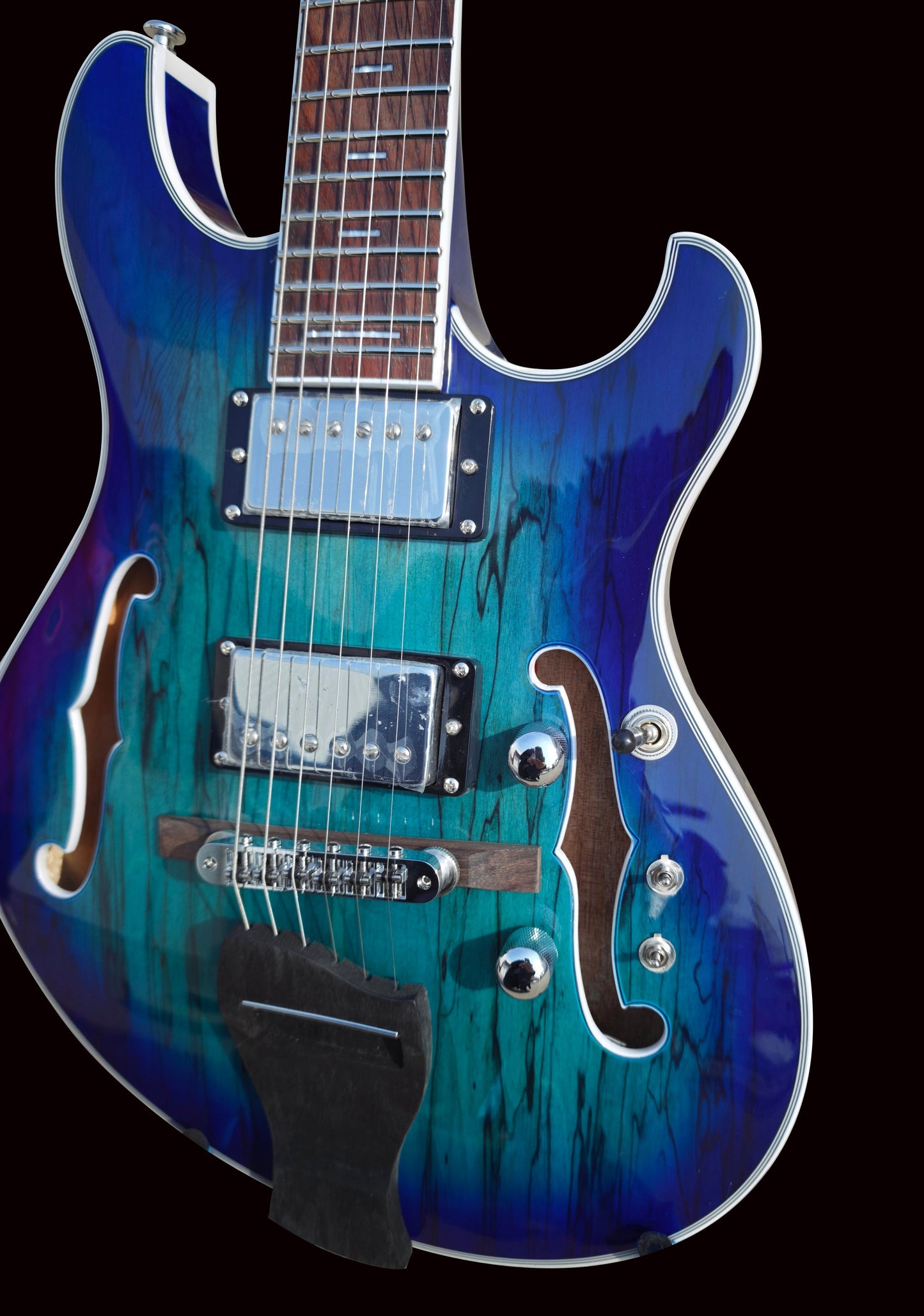 NEW Pegasus Spalted Maple Electric Guitar (Transparent Blue Color)