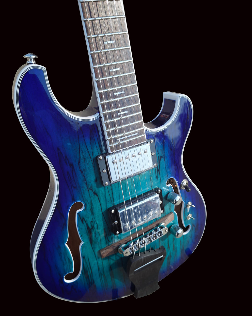NEW Pegasus Spalted Maple Electric Guitar (Transparent Blue Color)