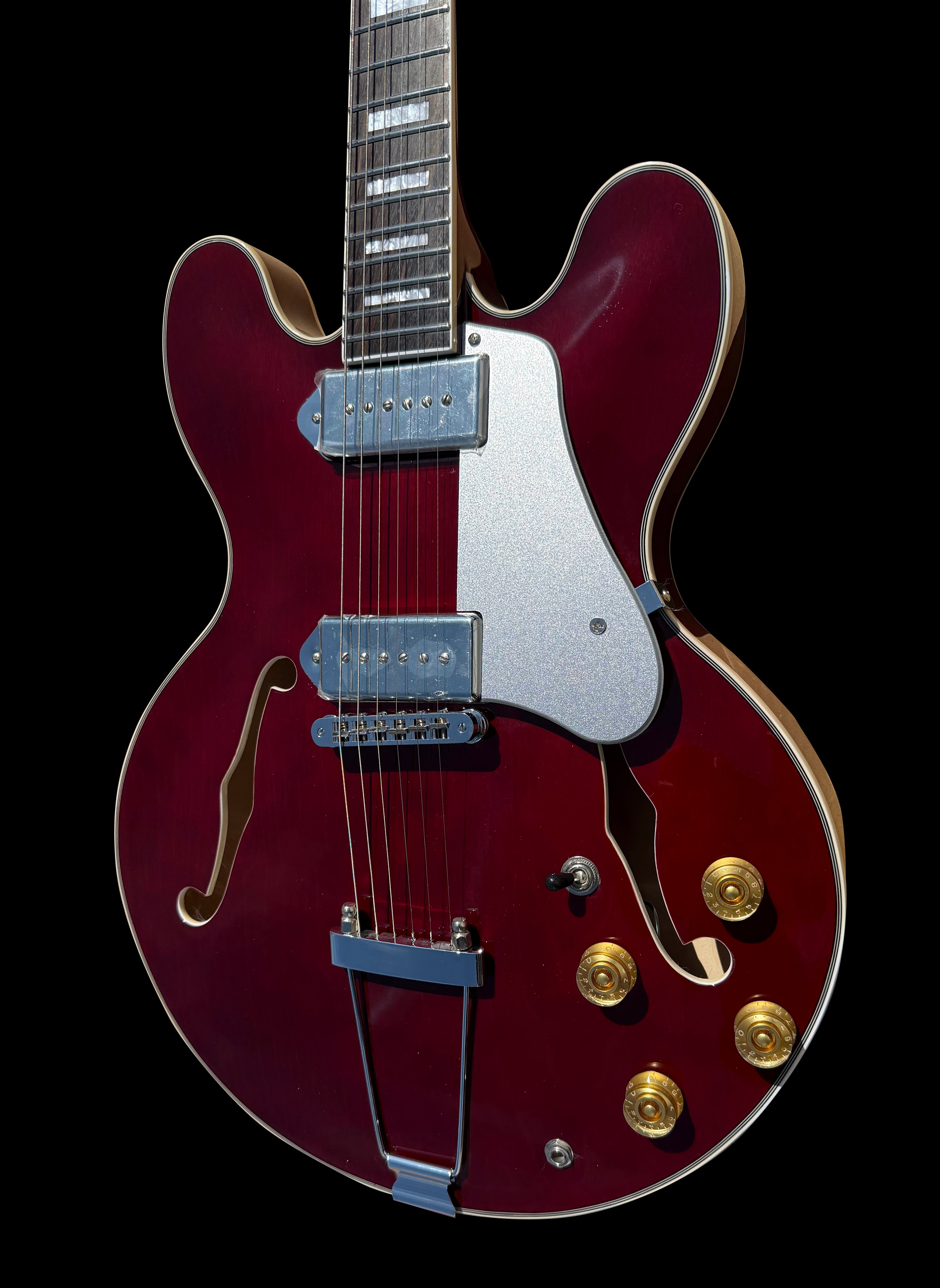 Firefly FF338PRO Full Size Semi Hollow body Electric Guitar with P90 Pickups （Red Color)