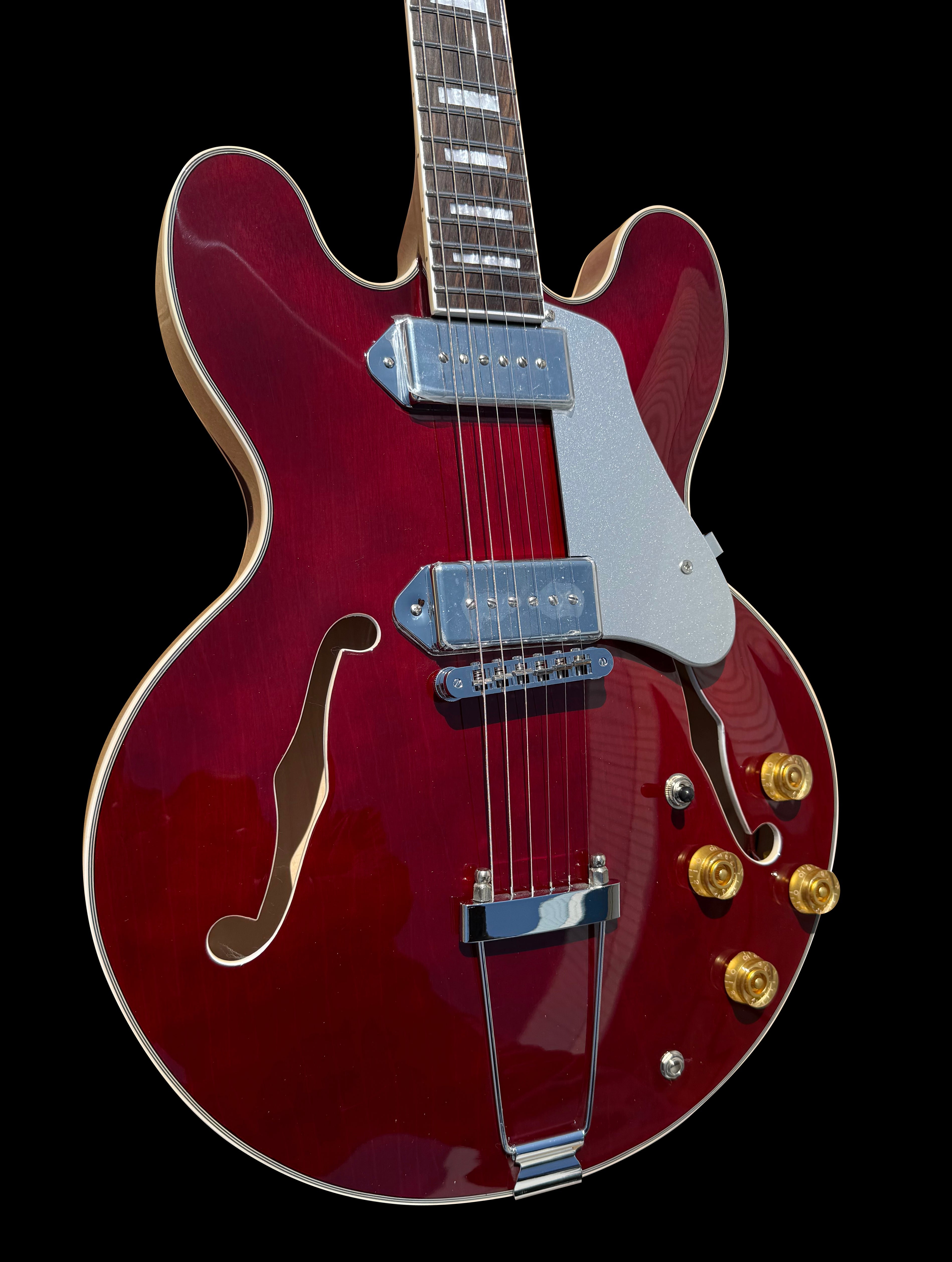 Firefly FF338PRO Full Size Semi Hollow body Electric Guitar with P90 Pickups （Red Color)