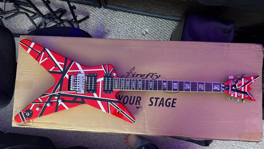 Firefly FFVX Stripes Electric Guitar - EVH and Dean Dime ML Inspired- Floyd Rose
